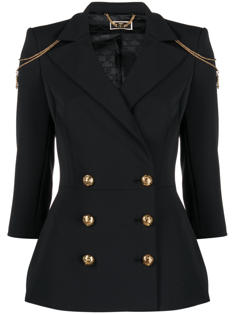 Elisabetta Franchi slim-cut double-breasted blazer - Black von Elisabetta Franchi