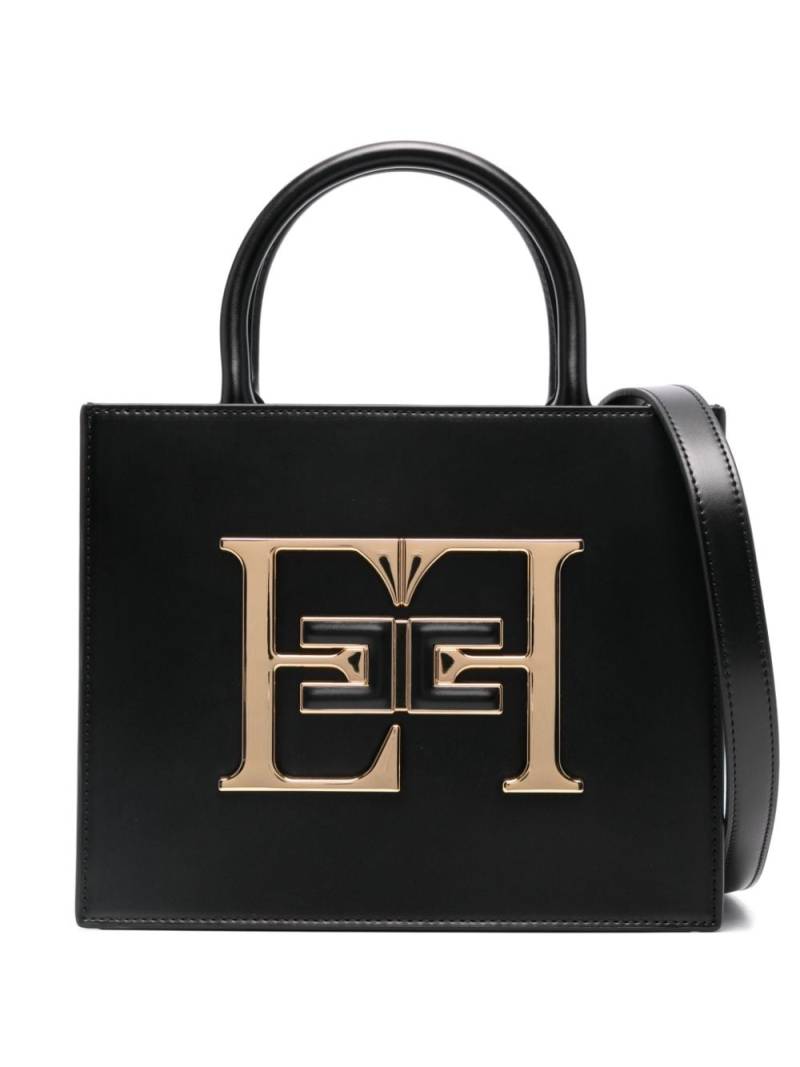 Elisabetta Franchi small logo-plaque tote bag - Black von Elisabetta Franchi