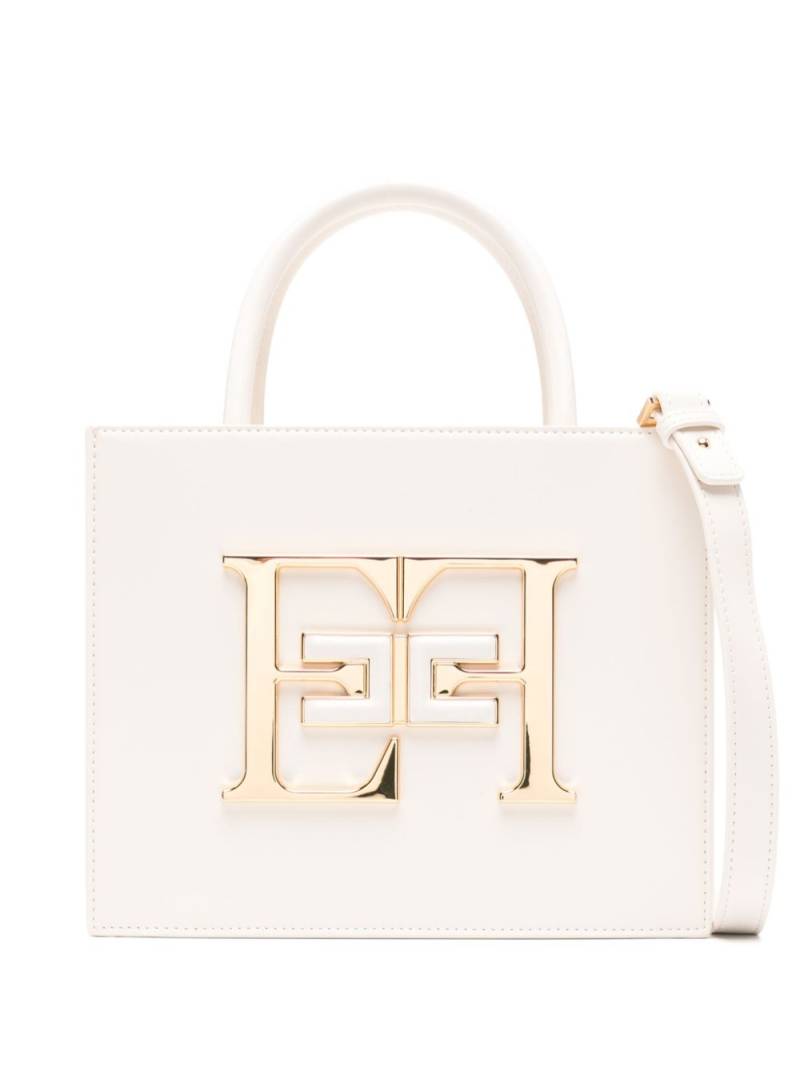 Elisabetta Franchi small logo-plaque tote bag - Neutrals von Elisabetta Franchi