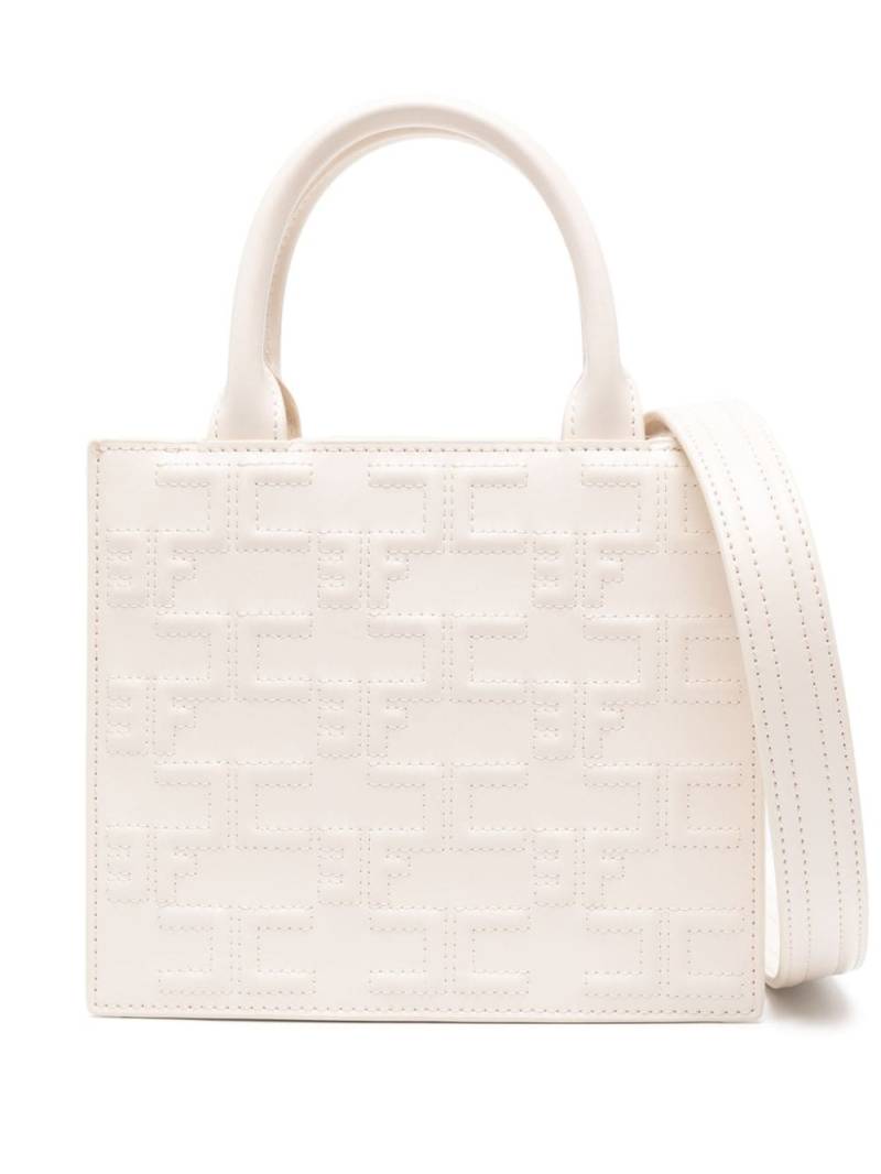 Elisabetta Franchi small monogram-embossed tote bag - White von Elisabetta Franchi