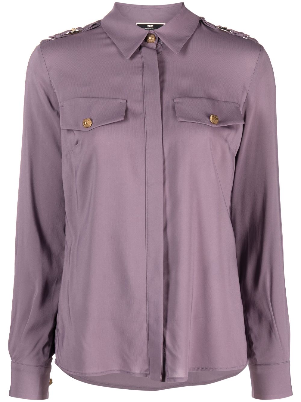 Elisabetta Franchi spread-collar flap-pocket shirt - Purple von Elisabetta Franchi