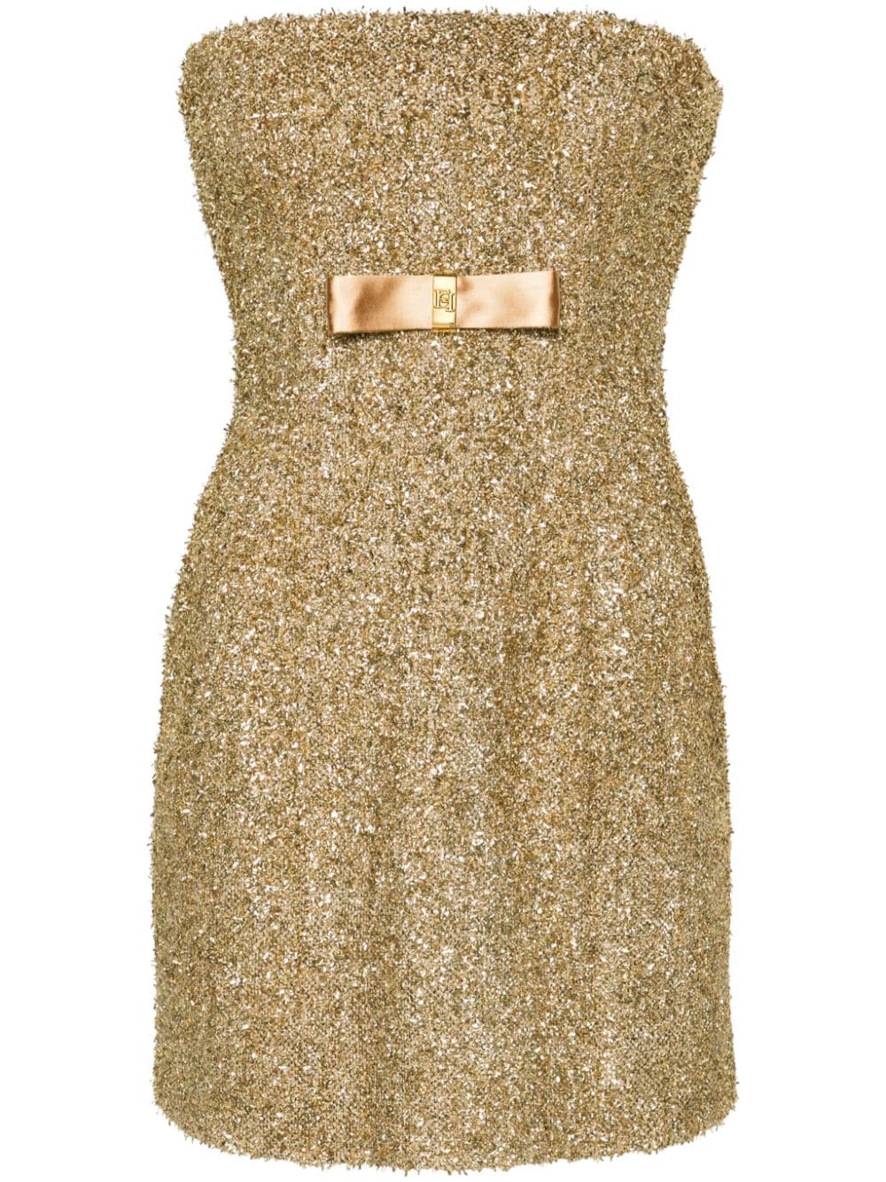 Elisabetta Franchi square-neck tweed minidress - Gold von Elisabetta Franchi