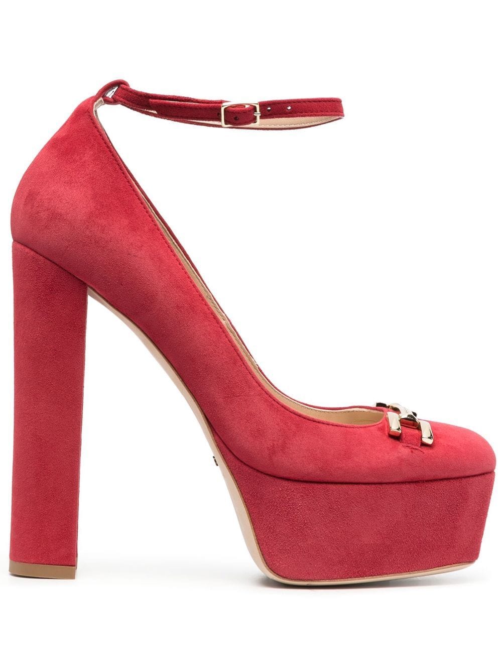 Elisabetta Franchi suede platform Mary Jane pumps - Red von Elisabetta Franchi