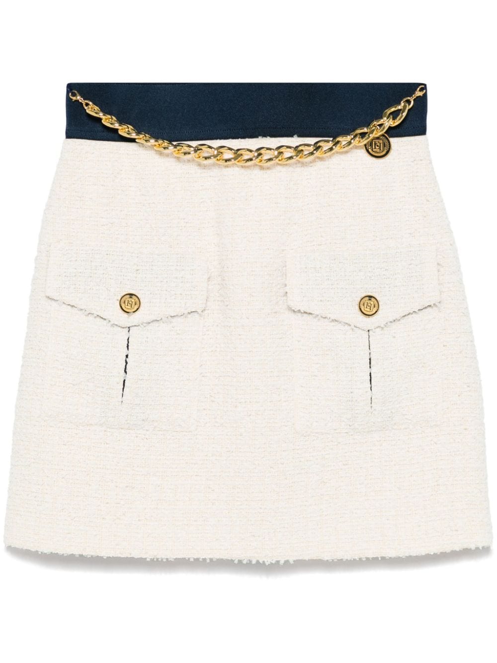 Elisabetta Franchi tweed mini skirt - White von Elisabetta Franchi