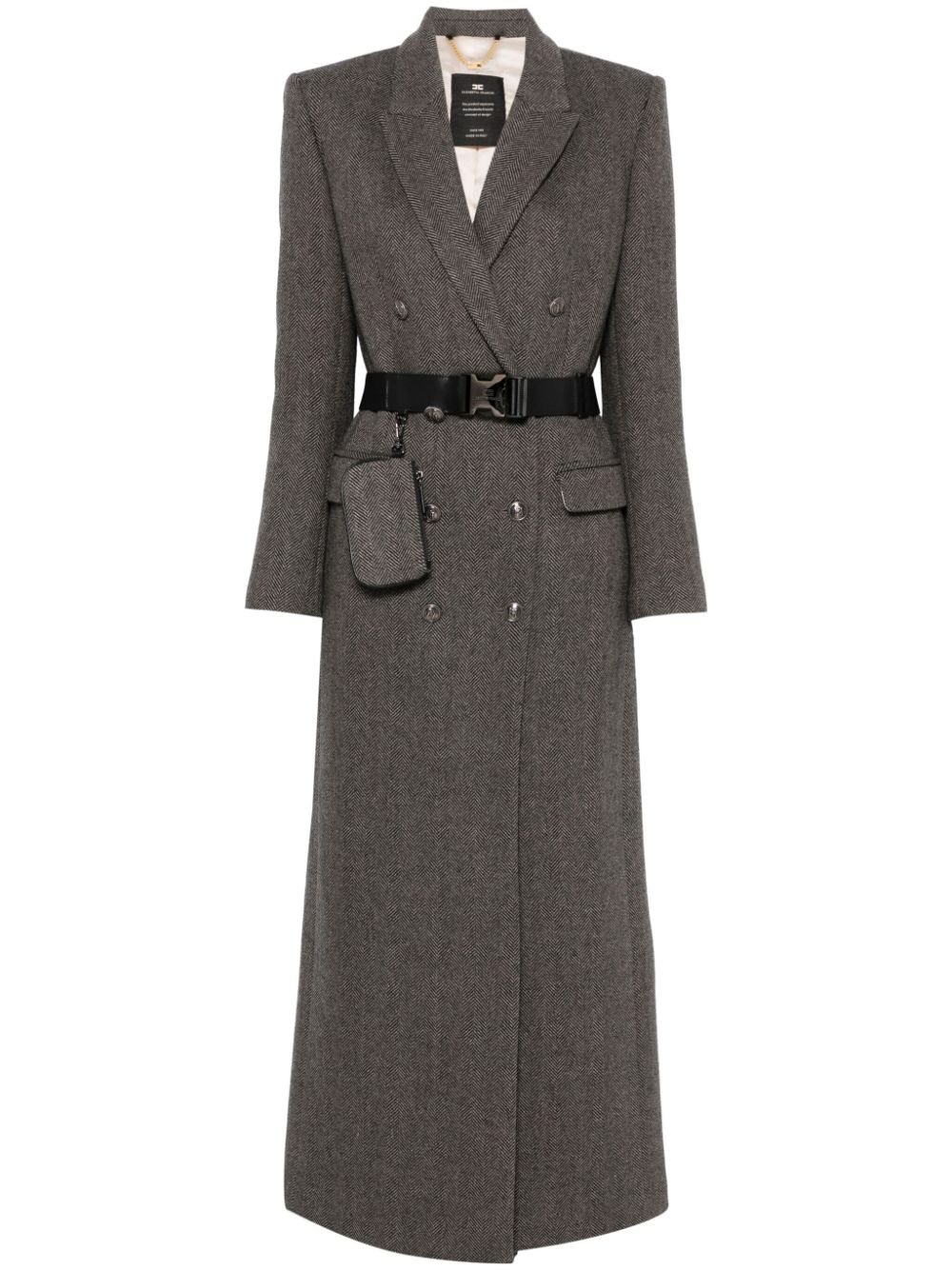 Elisabetta Franchi utility-belt double-breasted coat - Grey von Elisabetta Franchi