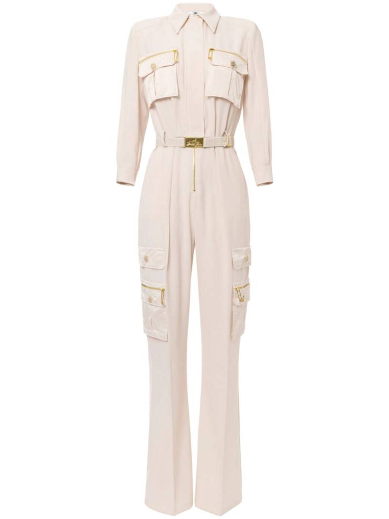 Elisabetta Franchi wide-leg belted jumpsuit - Neutrals von Elisabetta Franchi