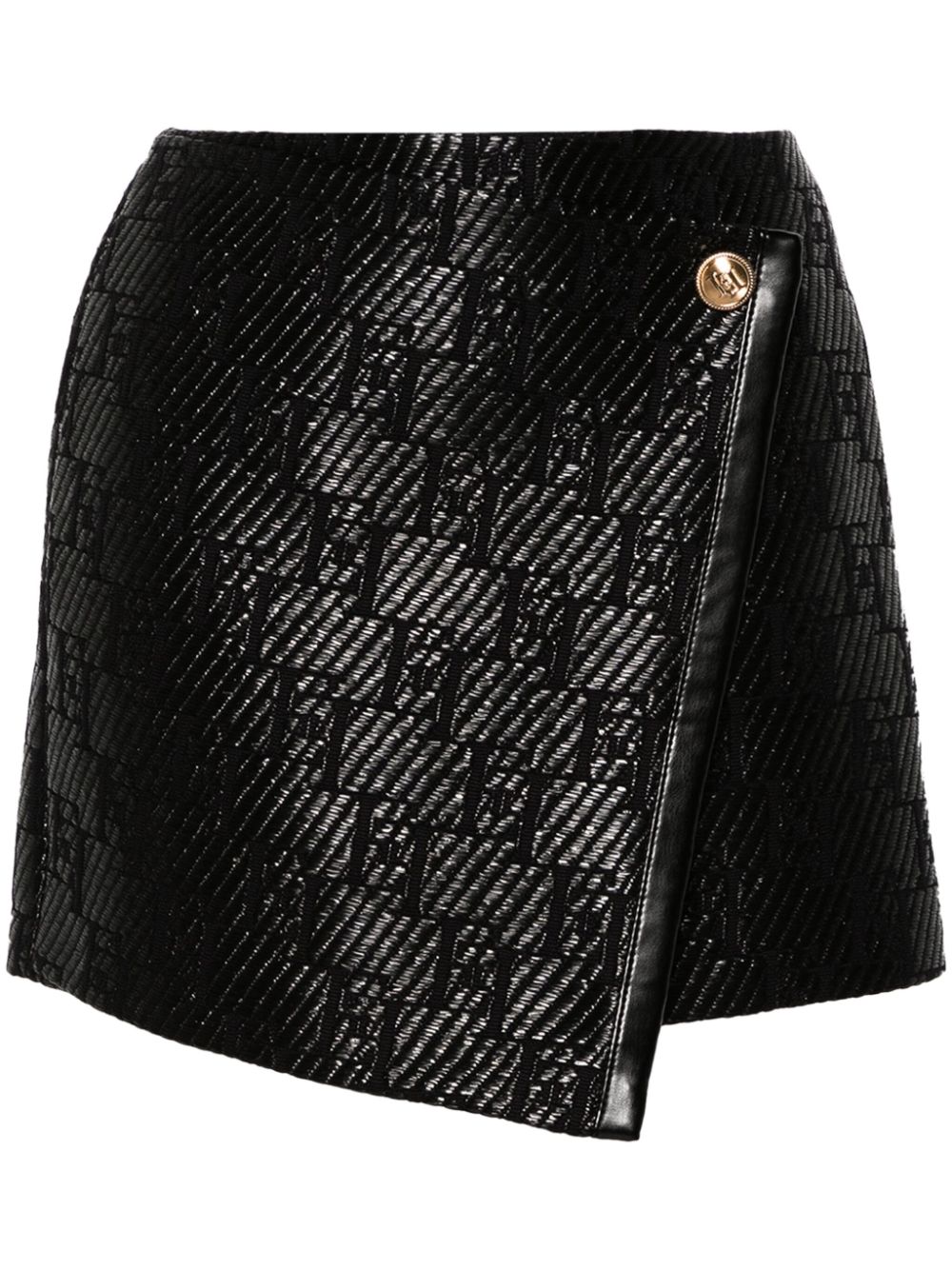 Elisabetta Franchi wrap-design jacquard miniskirt - Black von Elisabetta Franchi