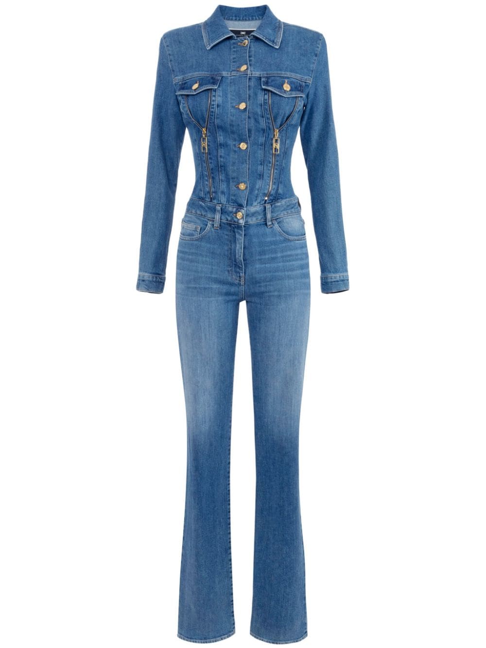 Elisabetta Franchi zip-detailing denim jumpsuit - Blue von Elisabetta Franchi