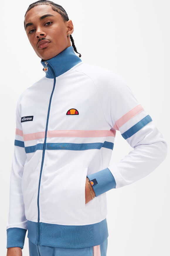 Ellesse Rimini Trainingsjacke | White + Dark Blue + Light Pink | Herren  | L von Ellesse