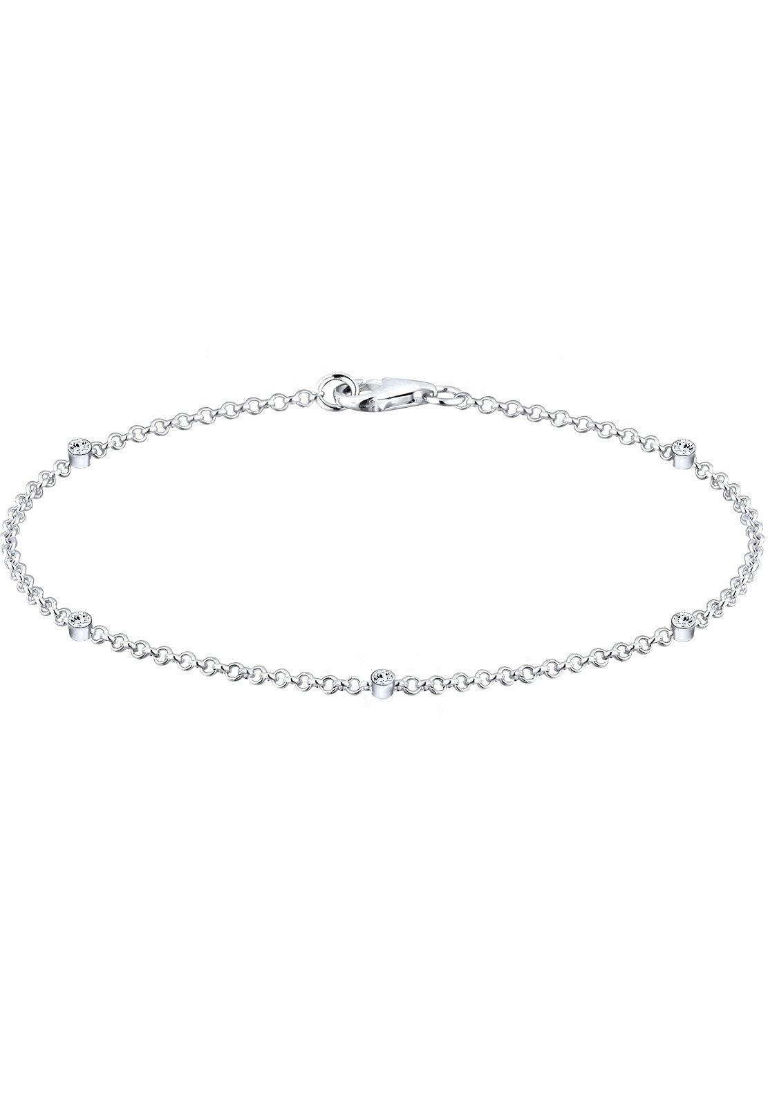 Armband Funkelnde Kristalle Damen Weiss 18cm von Elli