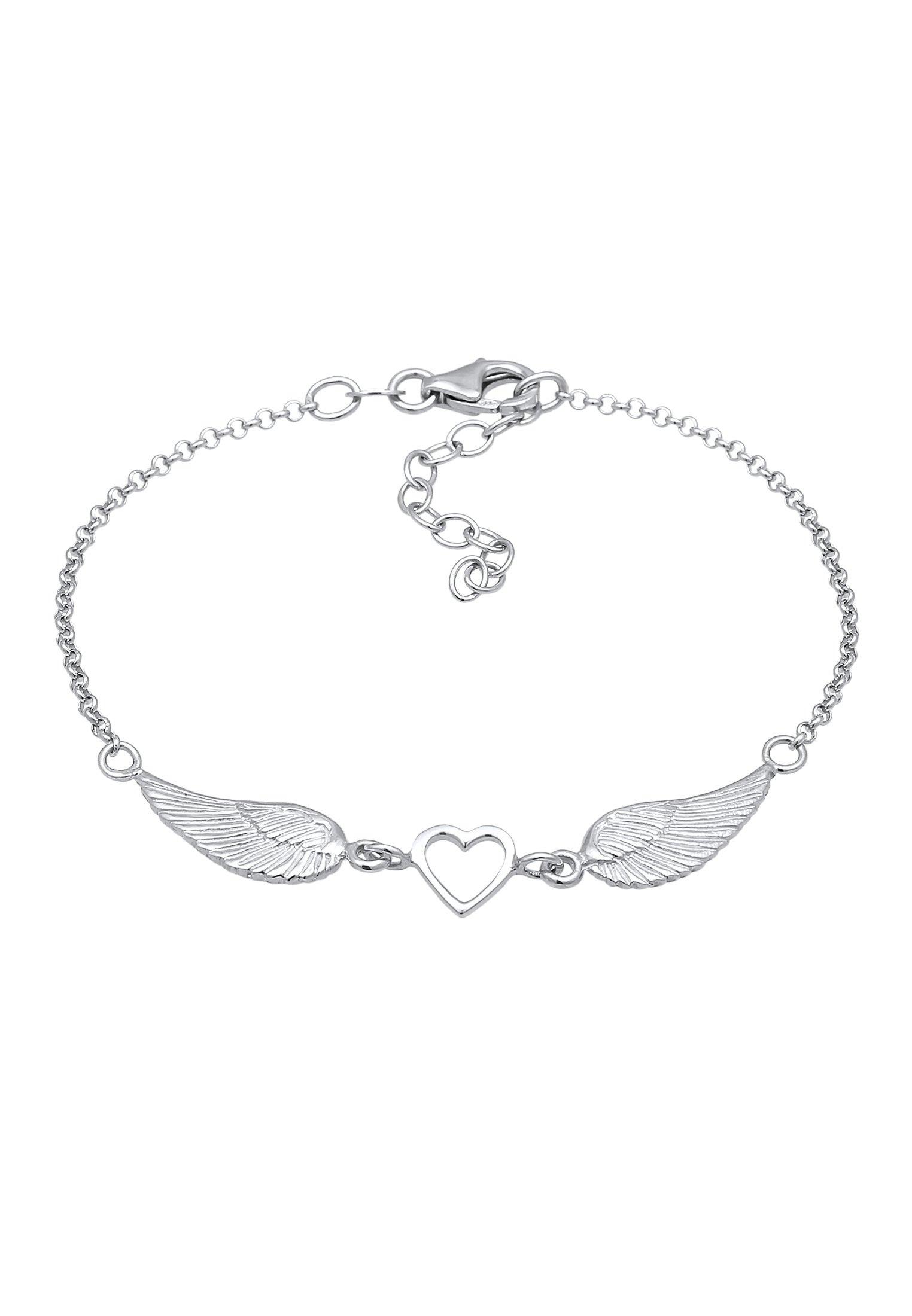 Armband Herz Flügel Damen Silber 20cm von Elli