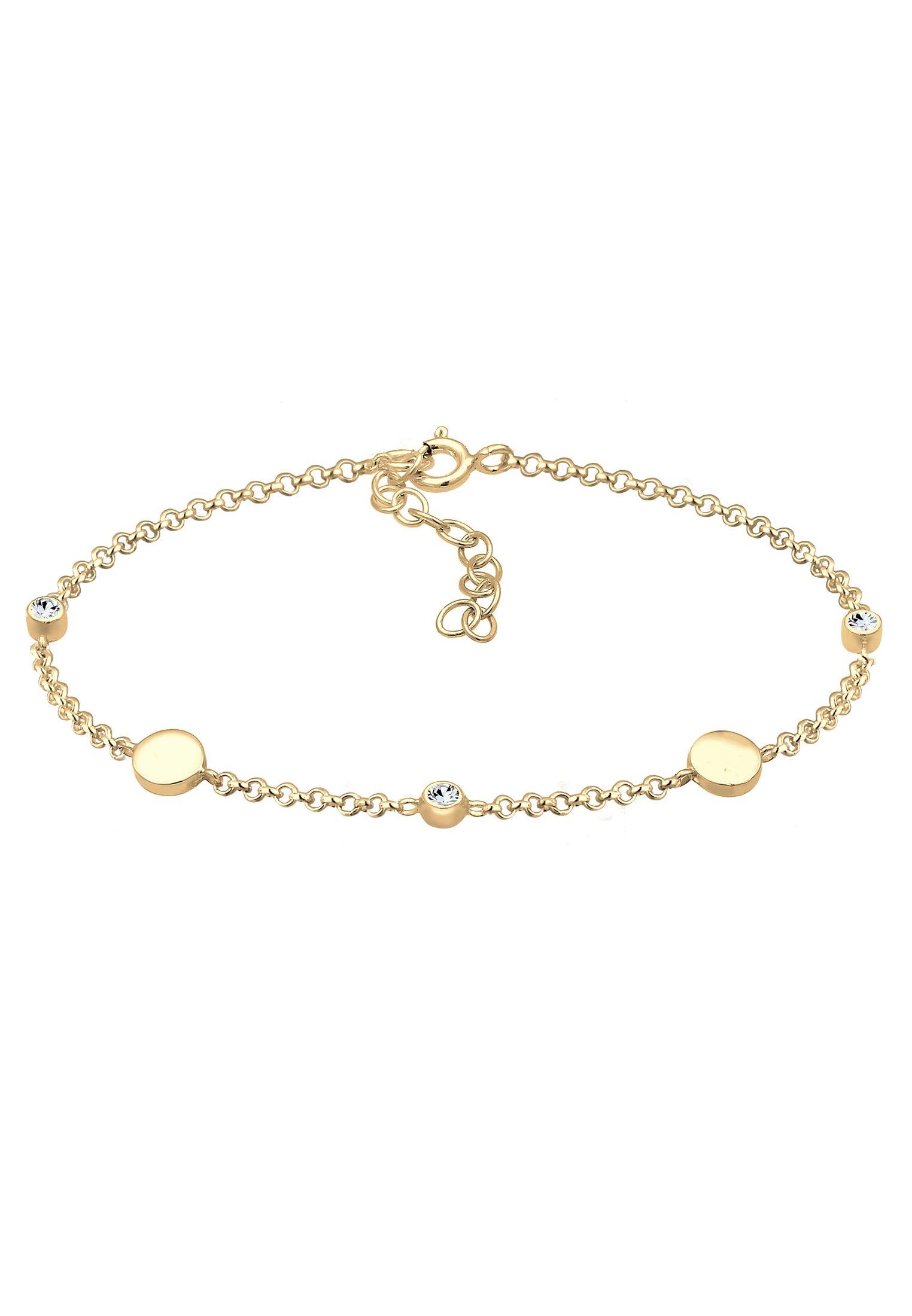 Armband Plättchen Kristalle Damen Gold 16cm von Elli