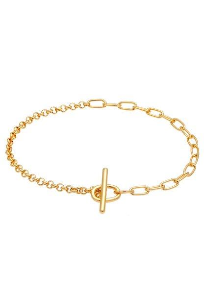 Armband T-bar Verschluss Ketten-mix Blogger Damen Gold 18cm von Elli