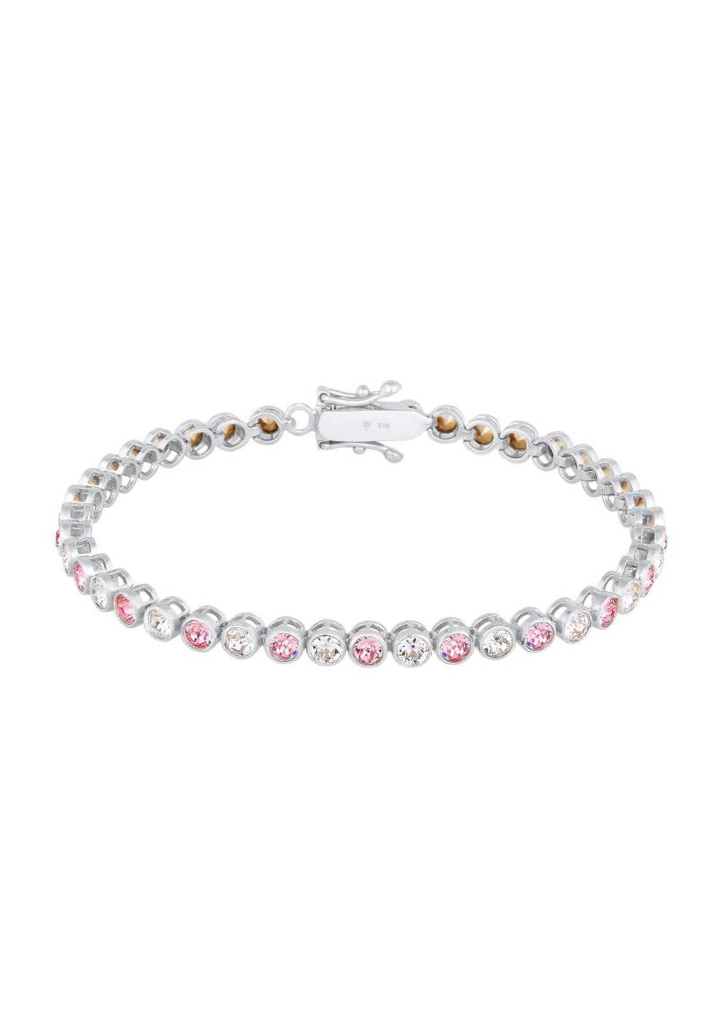 Armband Tennis-armband Kristalle Rose Damen Silber 16cm von Elli