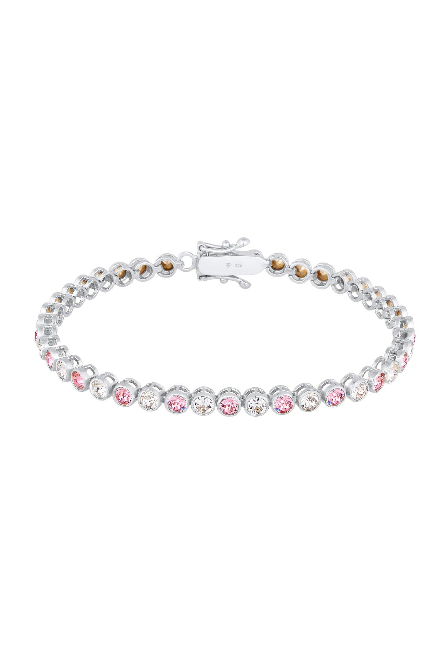 Armband Tennis-armband Kristalle Rose Damen Silber 18cm von Elli