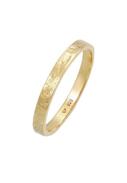 Ring Bandring Partnerring Basic Organic Look Damen Gold 52mm von Elli