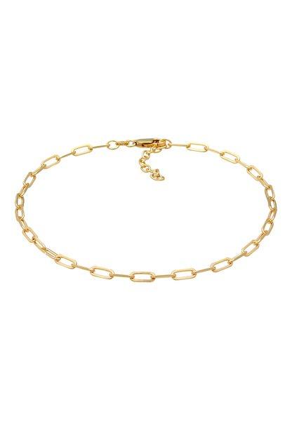 Fußschmuck Glieder Oval Basic Chain Optik Damen Gold 22cm von Elli