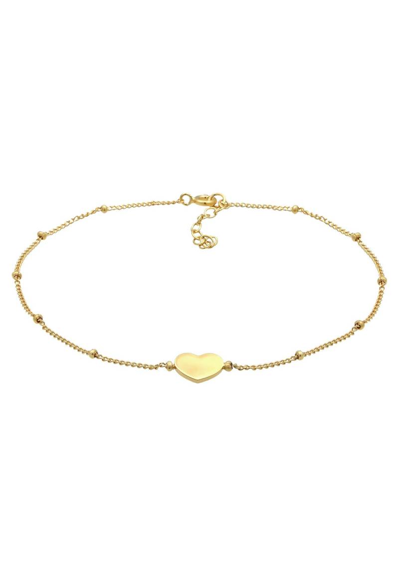 Fußschmuck Herz Kugelkette Damen Gold 22cm von Elli