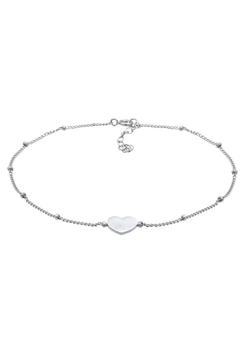 Fußschmuck Herz Kugelkette Damen Silber 22cm von Elli