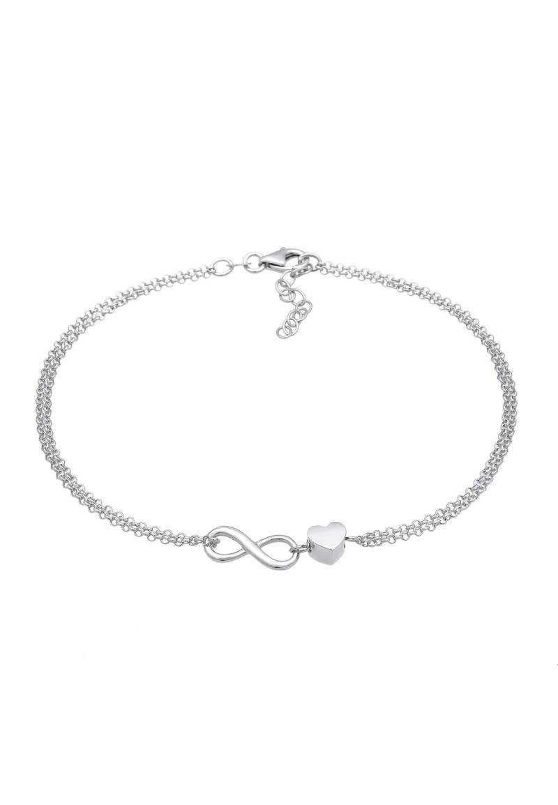 Fußschmuck Herz Liebe Unendlichkeit Infinity 925 Silber Unisex Silber 22cm von Elli