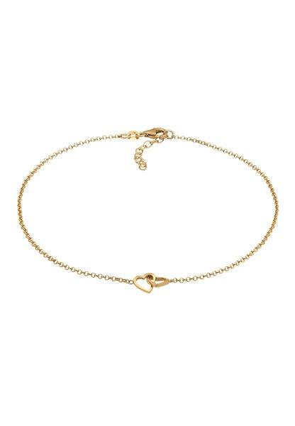 Fußschmuck Herz Liebe Verschlungen Unisex Gold 25cm von Elli