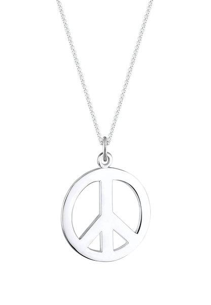 Halskette Boho Peace Zeichen Damen Silber 45cm von Elli