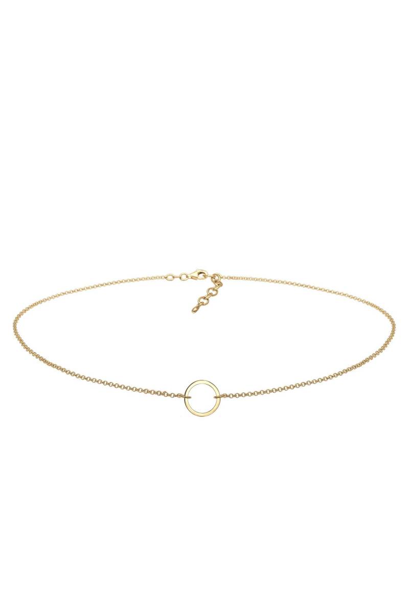 Halskette Choker Kreis Damen Gold 38cm von Elli