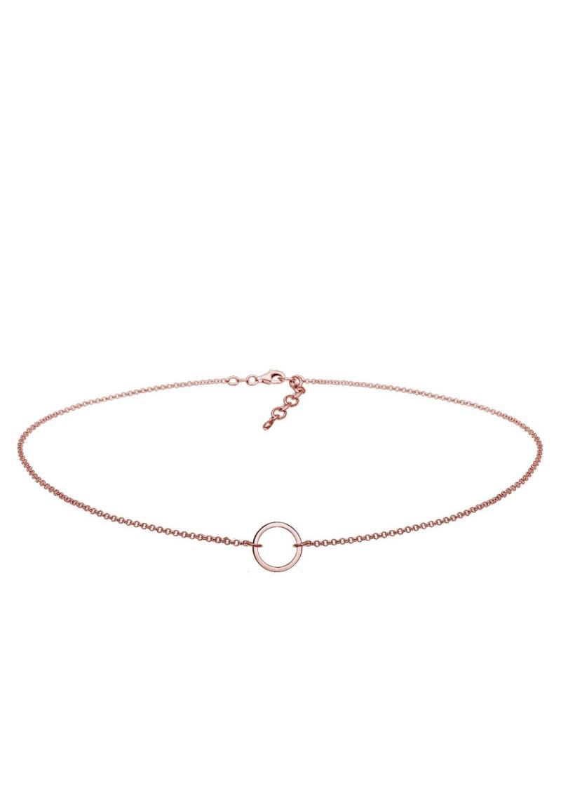 Halskette Choker Kreis Damen Goldrosa 38cm von Elli