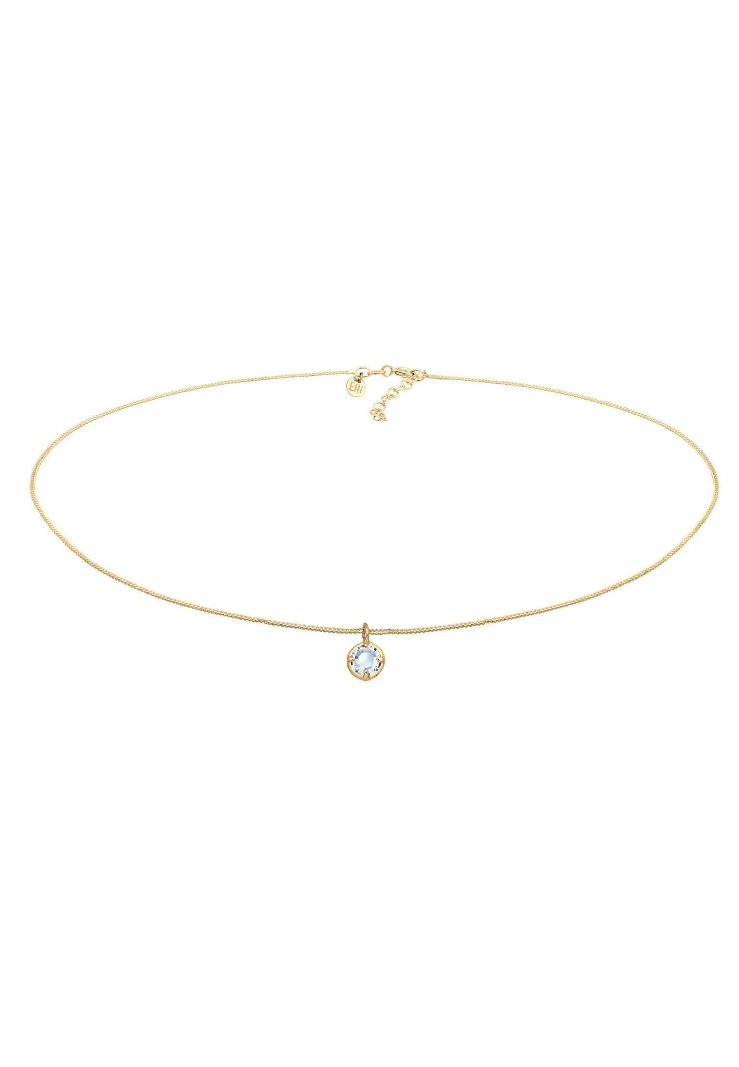 Halskette Choker Kristall Anhänger Damen Gold 36cm von Elli