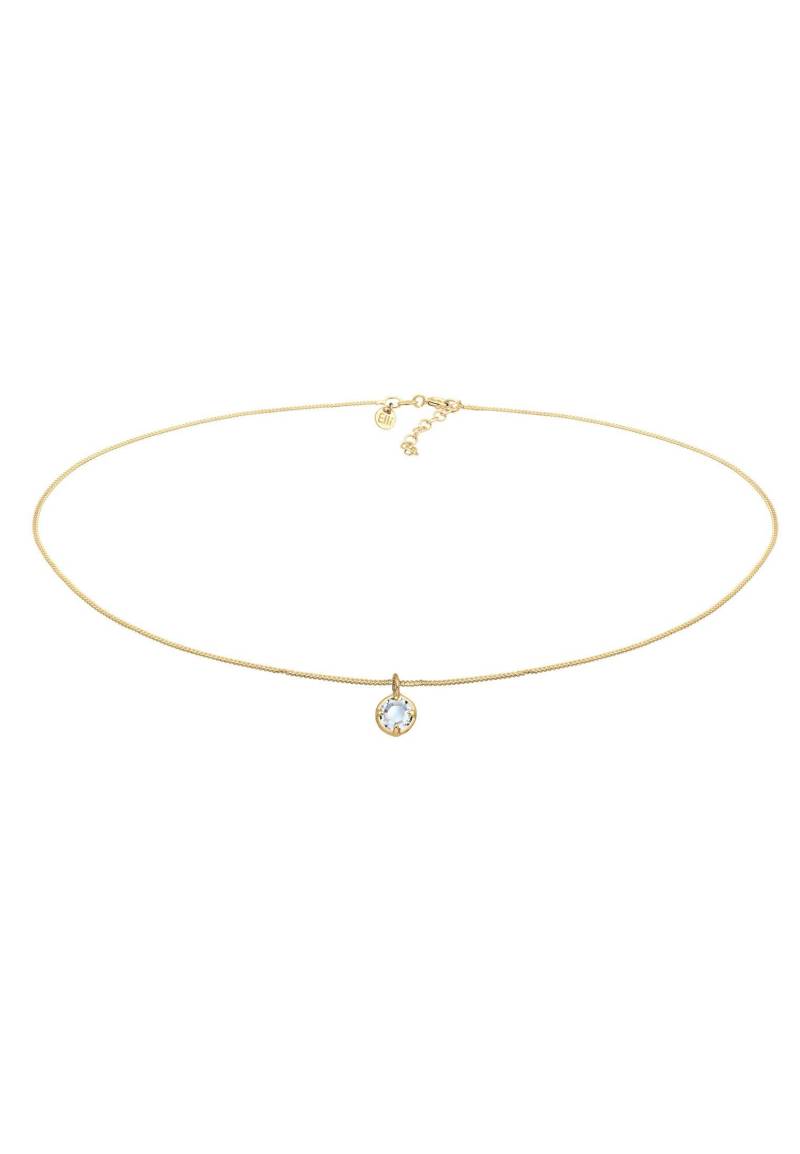 Halskette Choker Kristall Anhänger Damen Gold 36cm von Elli