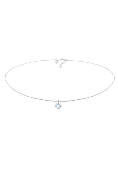 Halskette Choker Kristall Anhänger Damen Silber 36cm von Elli