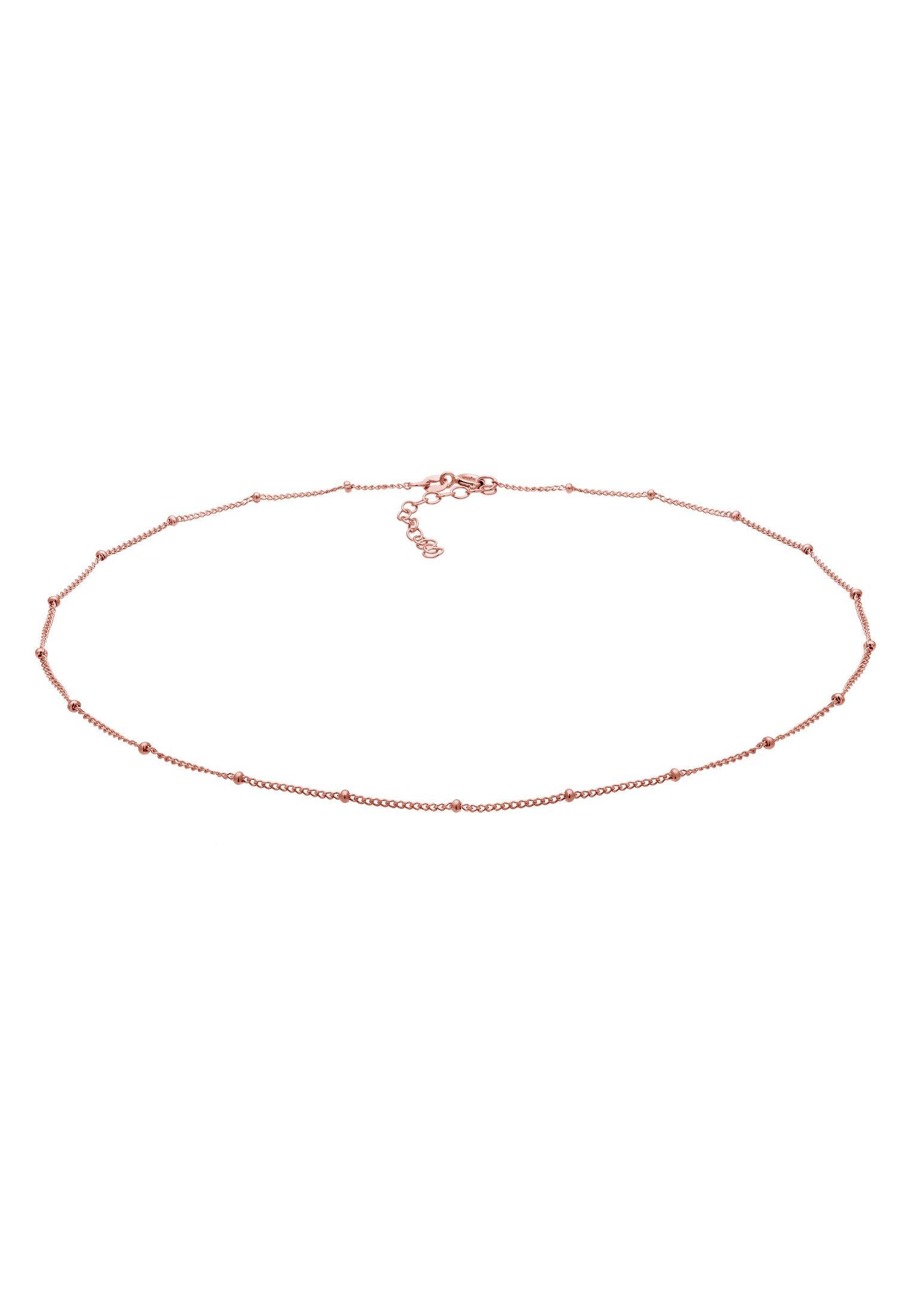 Halskette Choker Kugelkette Damen Goldrosa 36cm von Elli