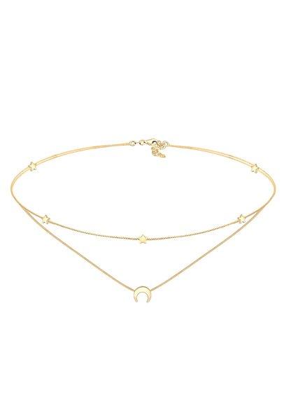 Halskette Choker Layer Astro Damen Gold 36cm von Elli