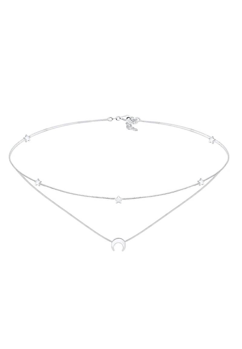 Halskette Choker Layer Astro Damen Silber 36cm von Elli