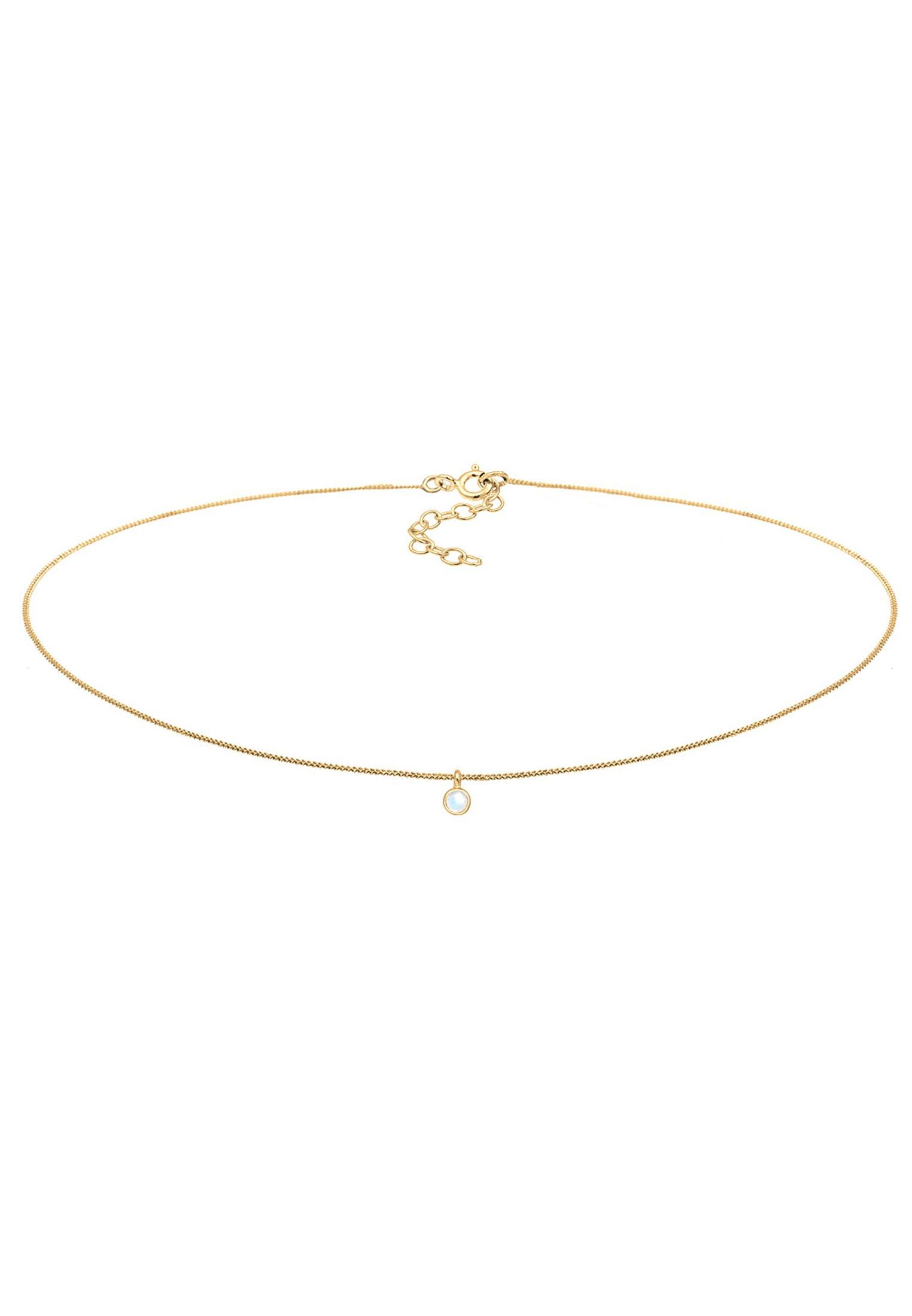 Halskette Choker Mondstein Damen Gold 36cm von Elli