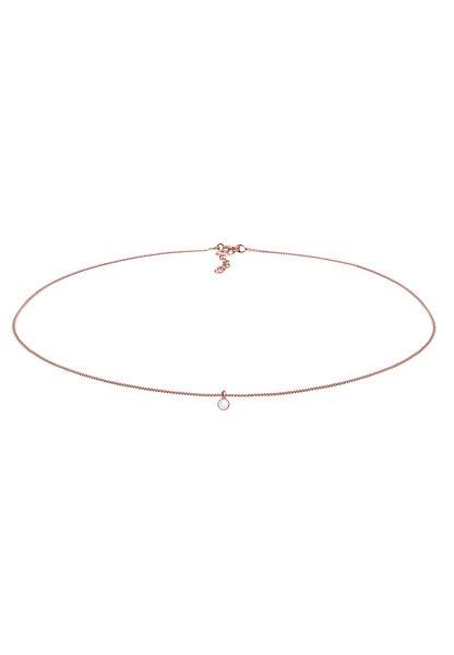 Halskette Choker Mondstein Damen Goldrosa 36cm von Elli