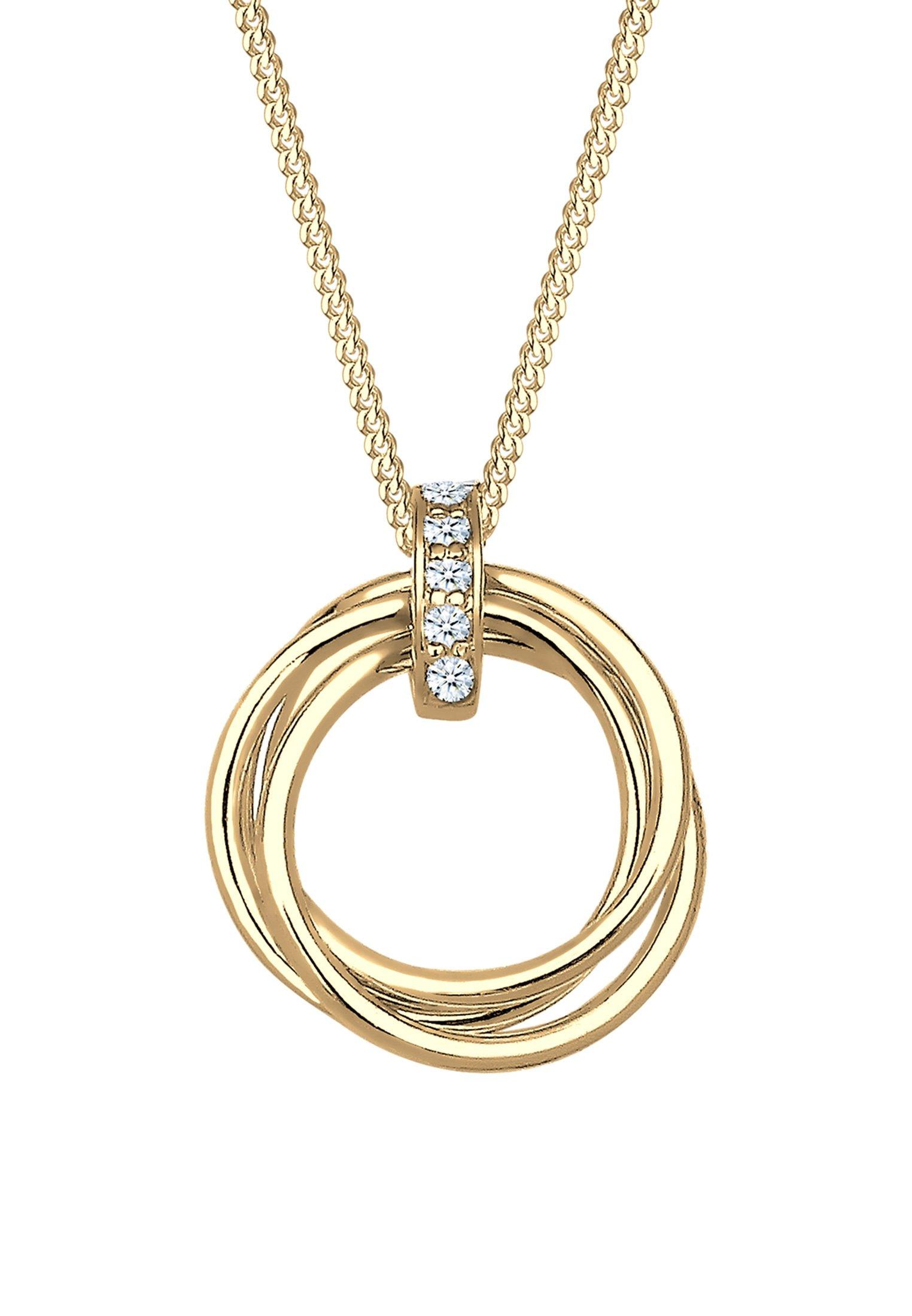 Halskette Kreis Trio Diamant (0.025 Ct.) Damen Gold 45cm von Elli