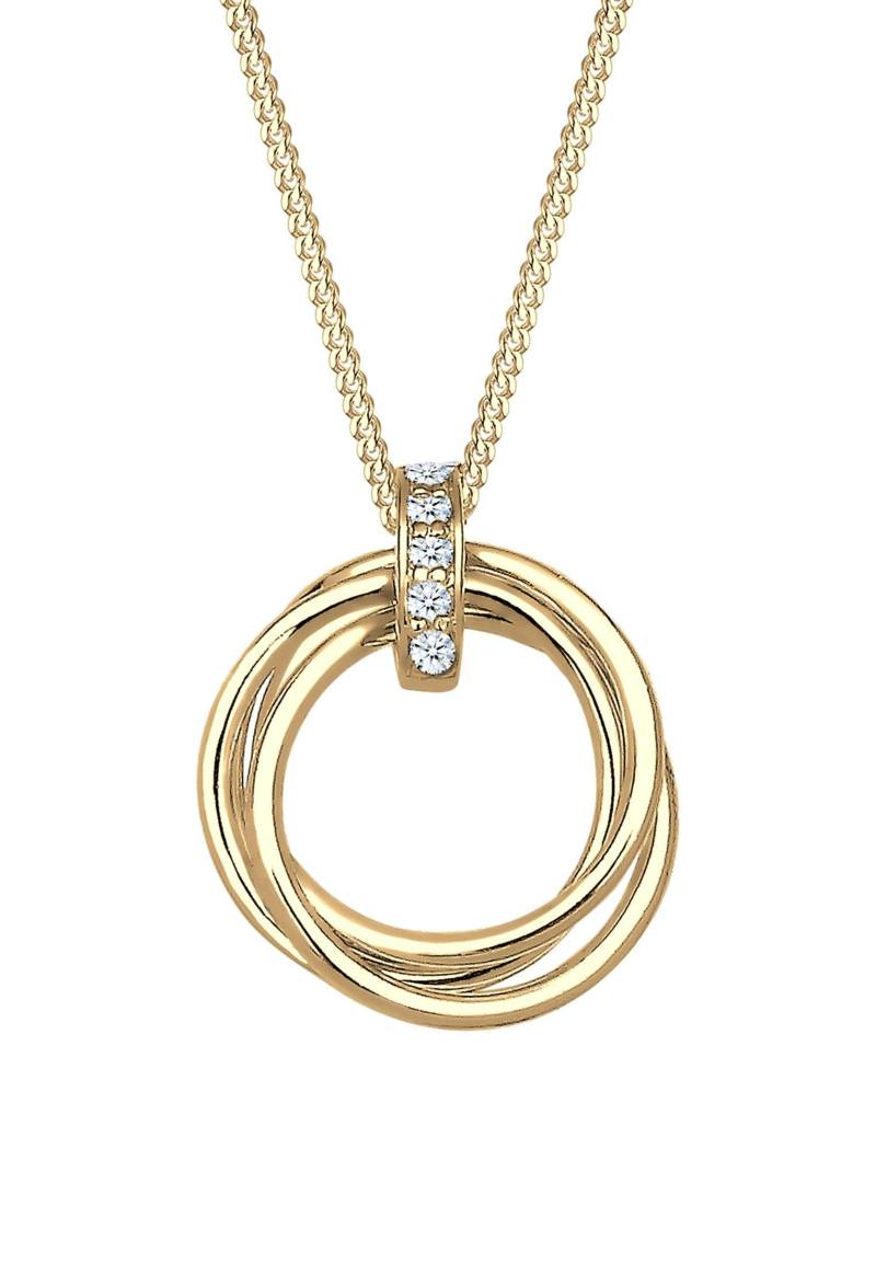 Halskette Kreis Trio Diamant (0.025 Ct.) Damen Gold 45cm von Elli