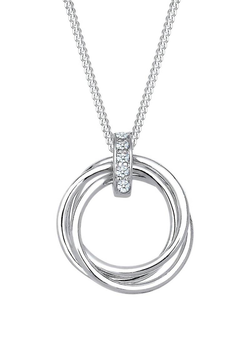 Halskette Kreis Trio Diamant (0.025 Ct.) Damen Weiss 45cm von Elli