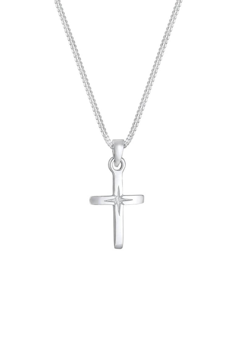 Halskette Kreuz Symbol Anhänger Religion Damen Silber 45cm von Elli