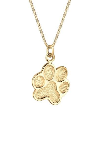 Halskette Pfote Symbol Hund Katze Damen Gold 45cm von Elli