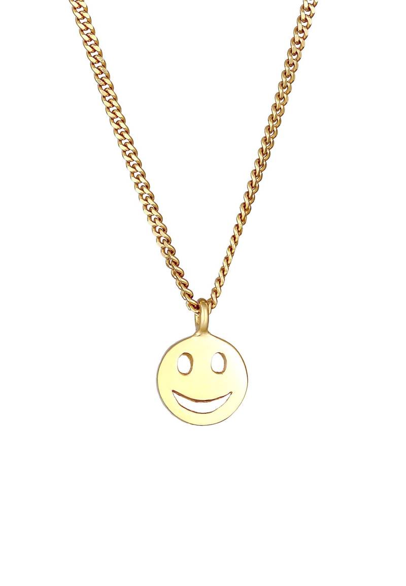 Halskette Mit Smile Face Motif Damen Gold 40cm von Elli