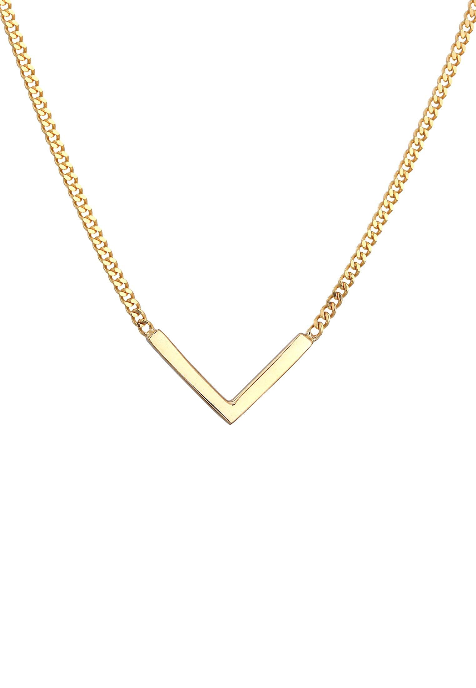 Halskette V-kette Geo Minimal 375 Gelbgold Damen Gold 40cm von Elli