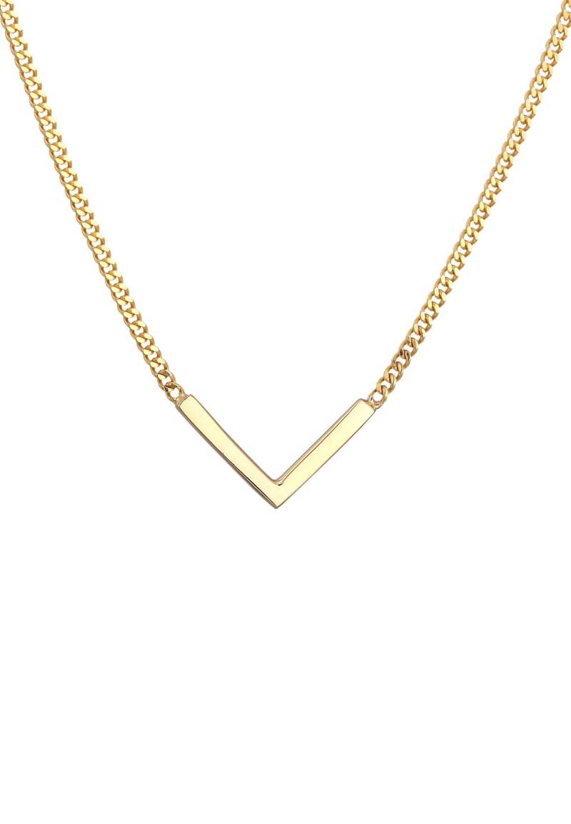 Halskette V-kette Geo Minimal 375 Gelbgold Damen Gold 40cm von Elli