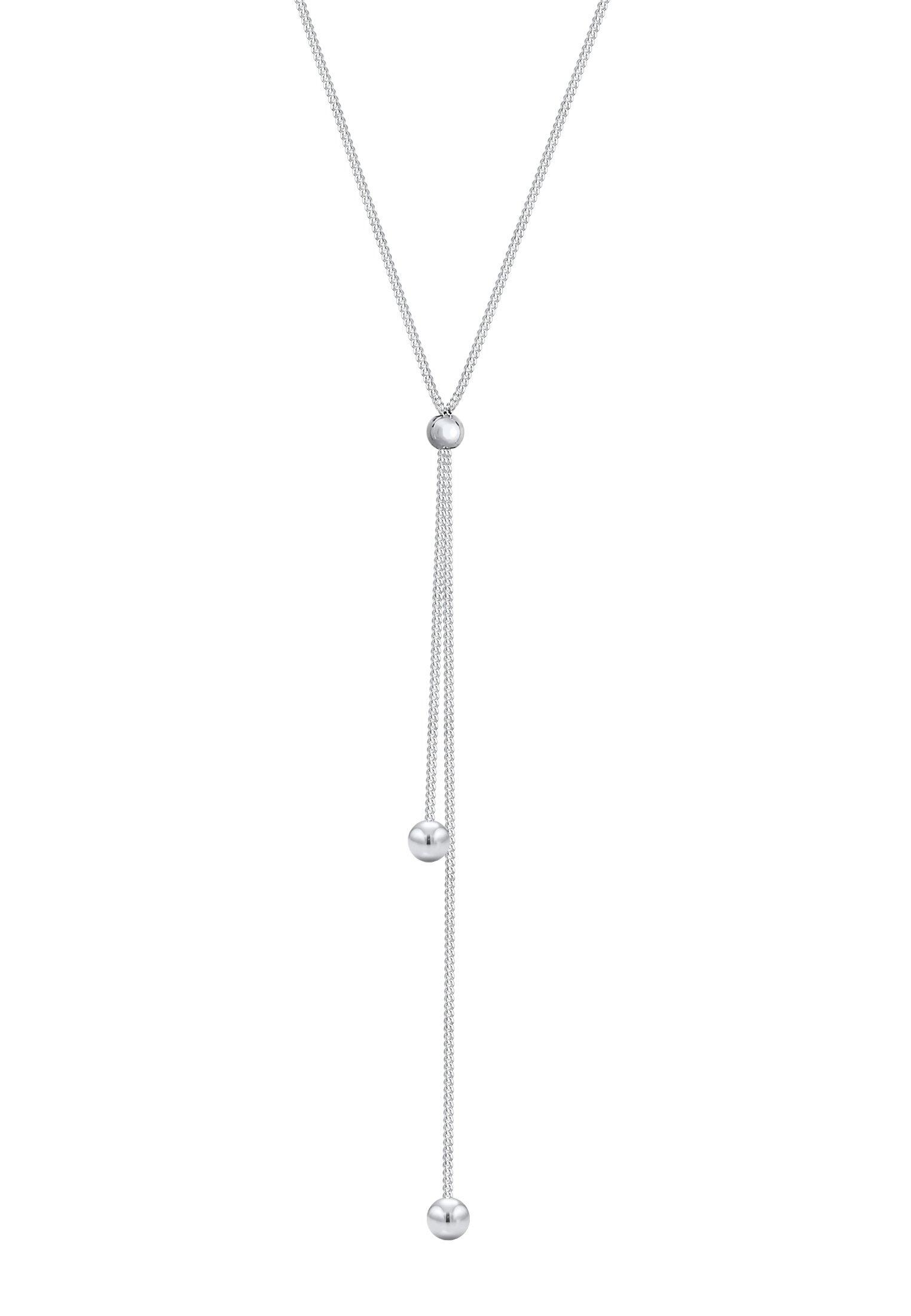 Halskette Y-kette Kugeln Verstellbar Damen Silber 45cm von Elli