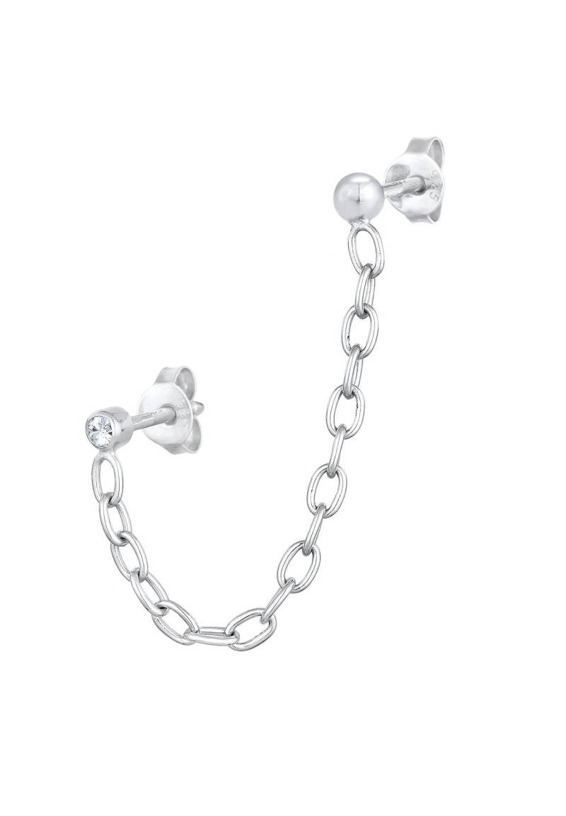 Ohrringe Kette Piercing Kristall Unisex Silber ONE SIZE von Elli