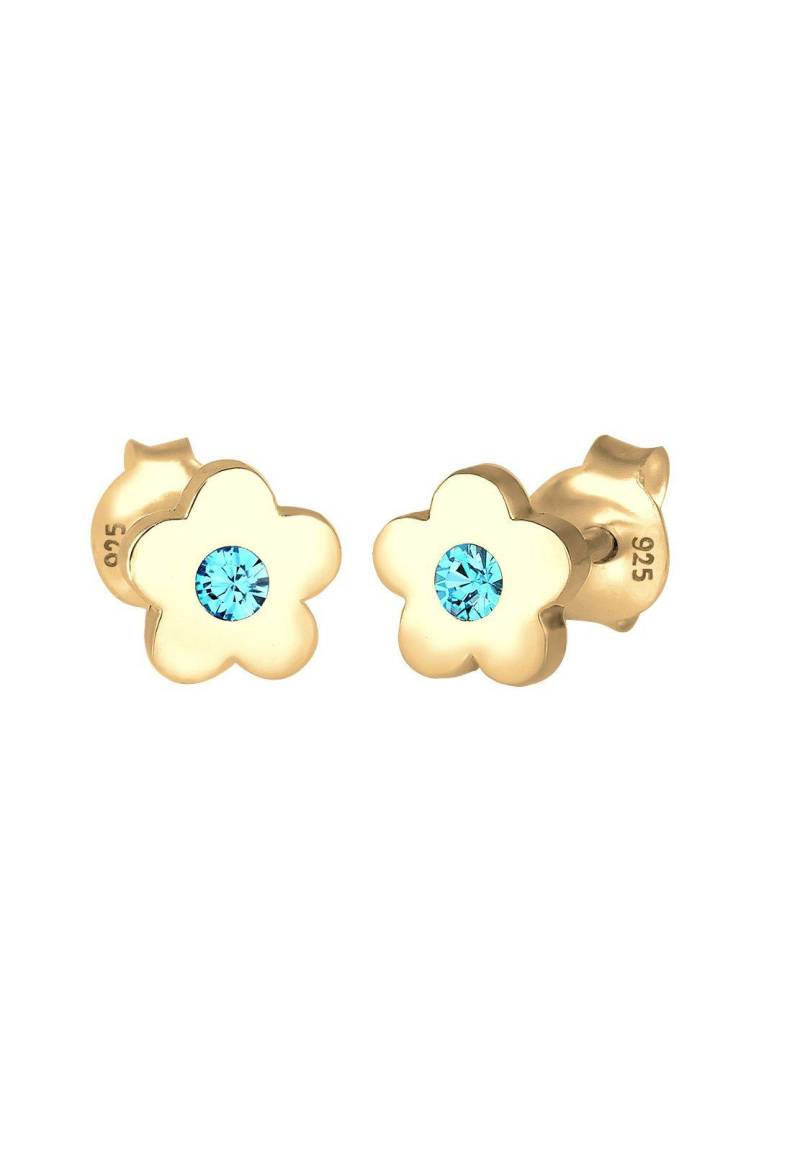 Ohrringe Kinder Blume Kristalle Unisex Gold ONE SIZE von Elli