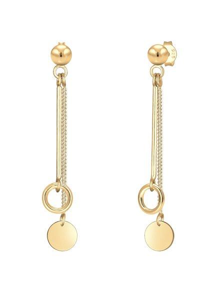 Ohrringe Stecker Hänger Kreis Damen Gold ONE SIZE von Elli