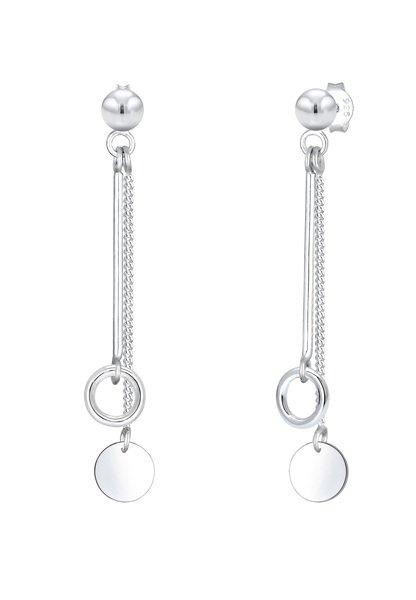 Ohrringe Stecker Hänger Kreis Damen Silber ONE SIZE von Elli