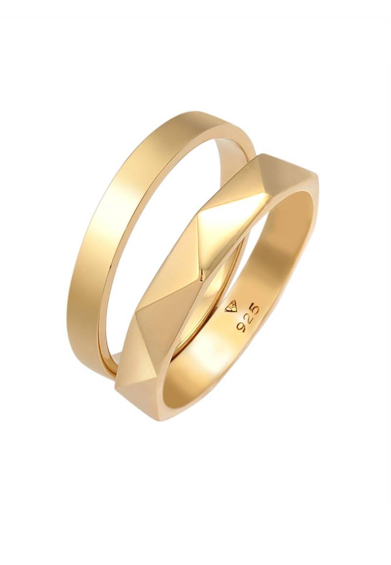 Ring 2er Set Basic Damen Gold 52mm von Elli